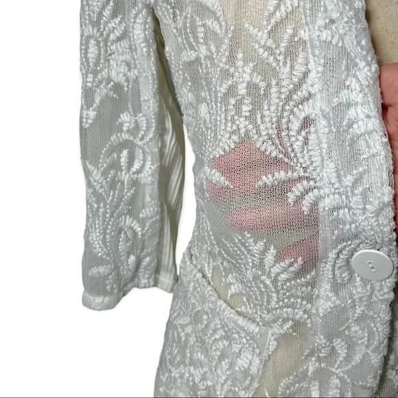 NANETTE LEPORE New Wave Notched-Collar Lace Jacket sz 12 - Picture 7 of 15